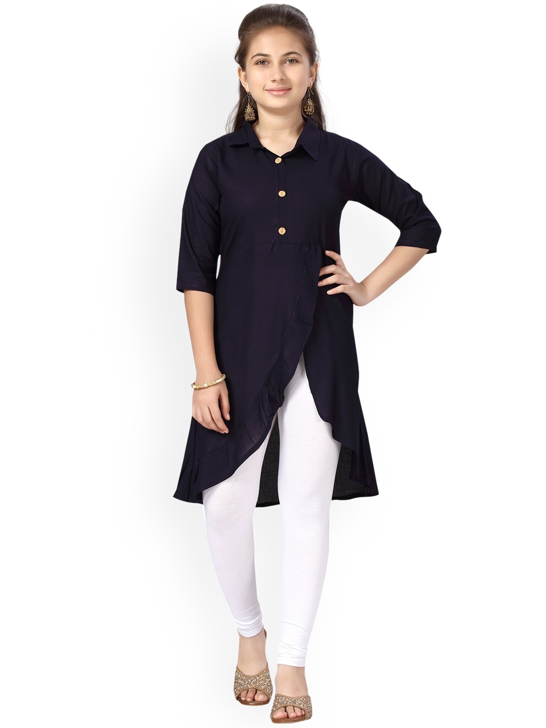 

Aarika Girls Navy Blue Thread Work Kurta