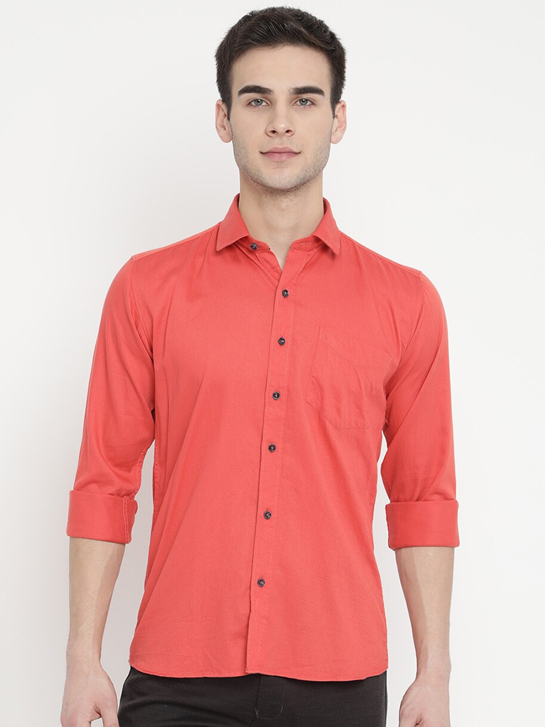 

V2 Value & Variety Men Coral Regular Fit Solid Formal Shirt