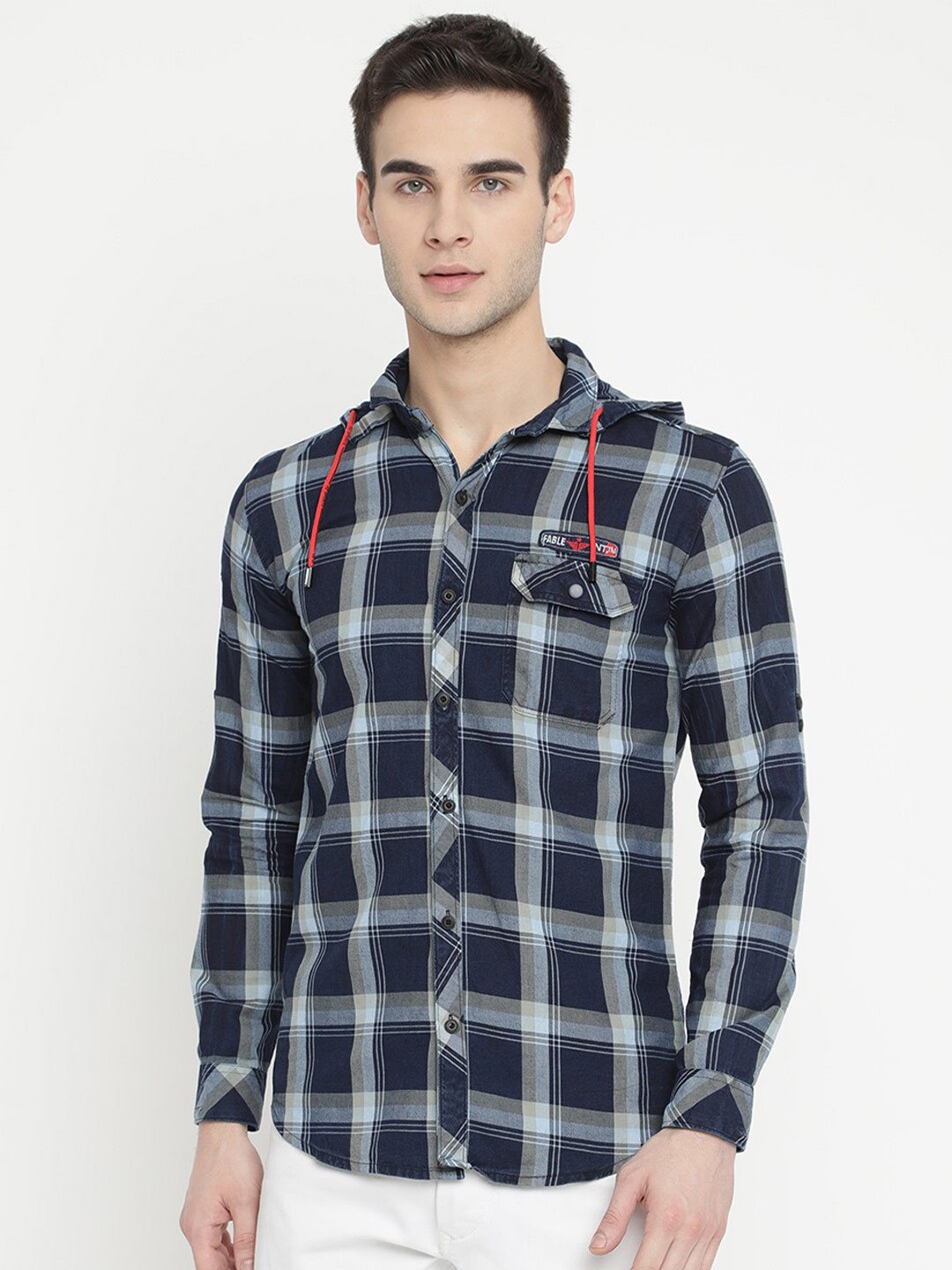 

V2 Value & Variety Men Blue Tartan Checked Casual Shirt