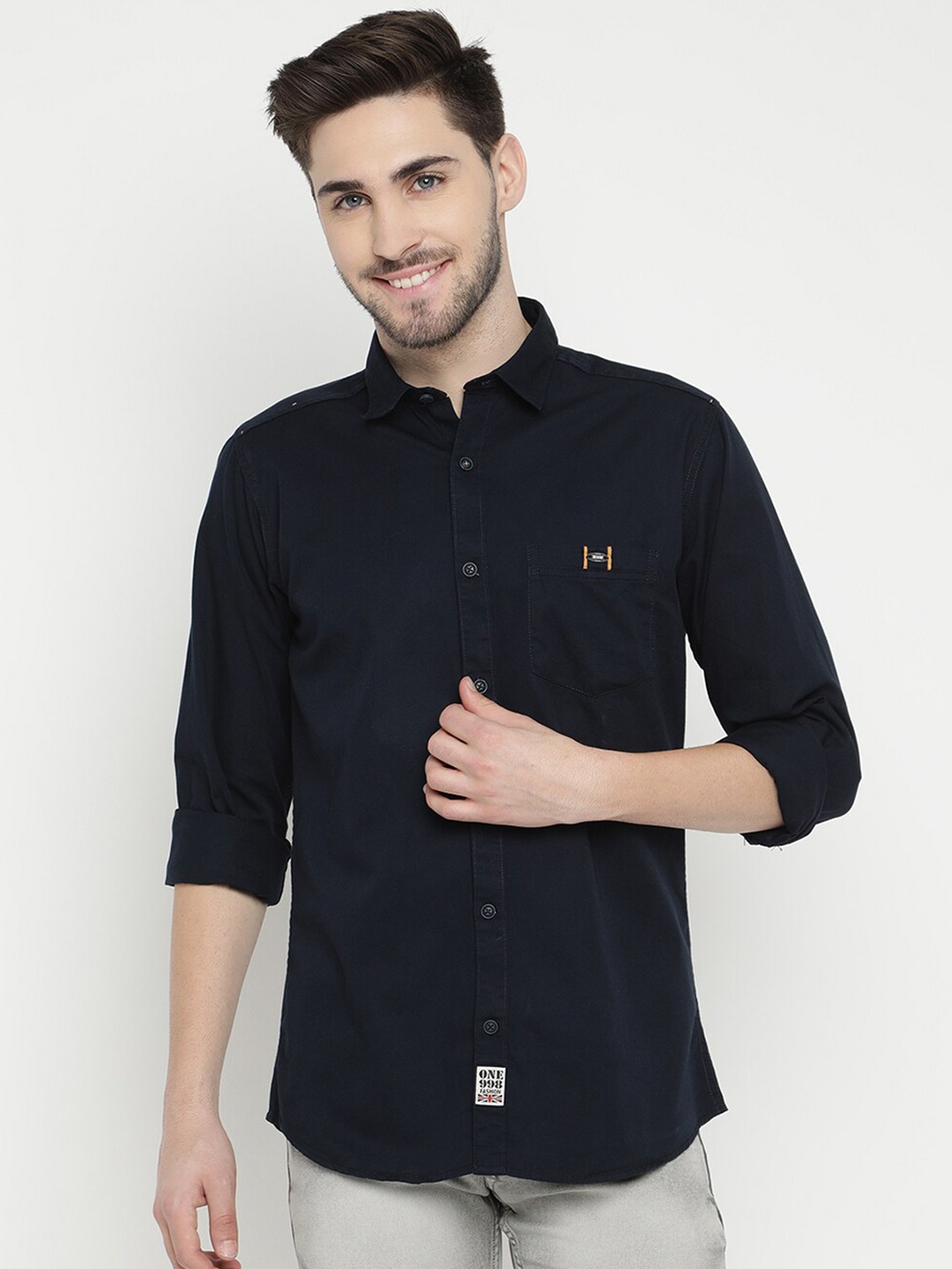 

V2 Value & Variety Men Navy Blue Casual Shirt