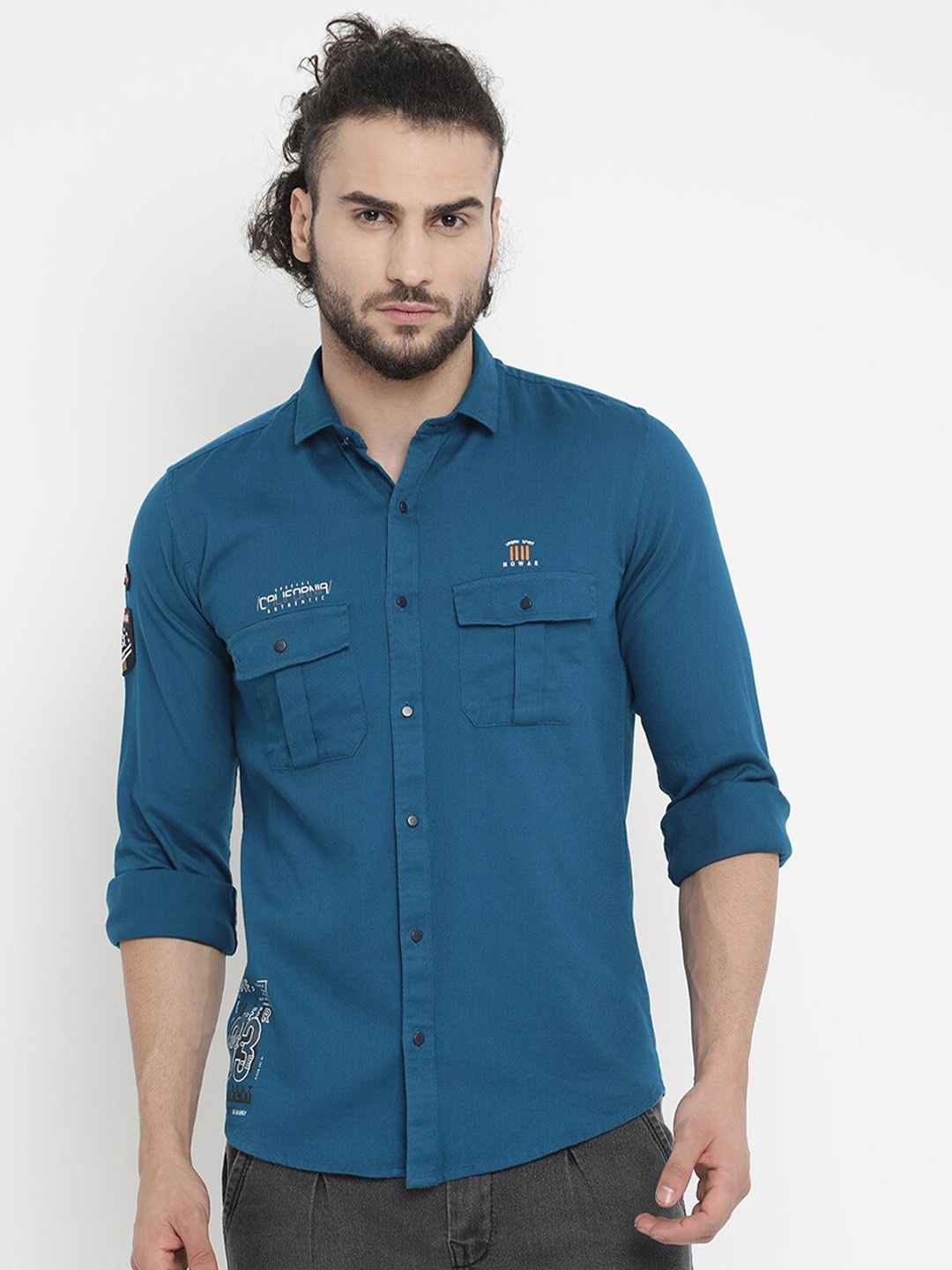 

V2 Value & Variety Men Teal Solid Casual Shirt