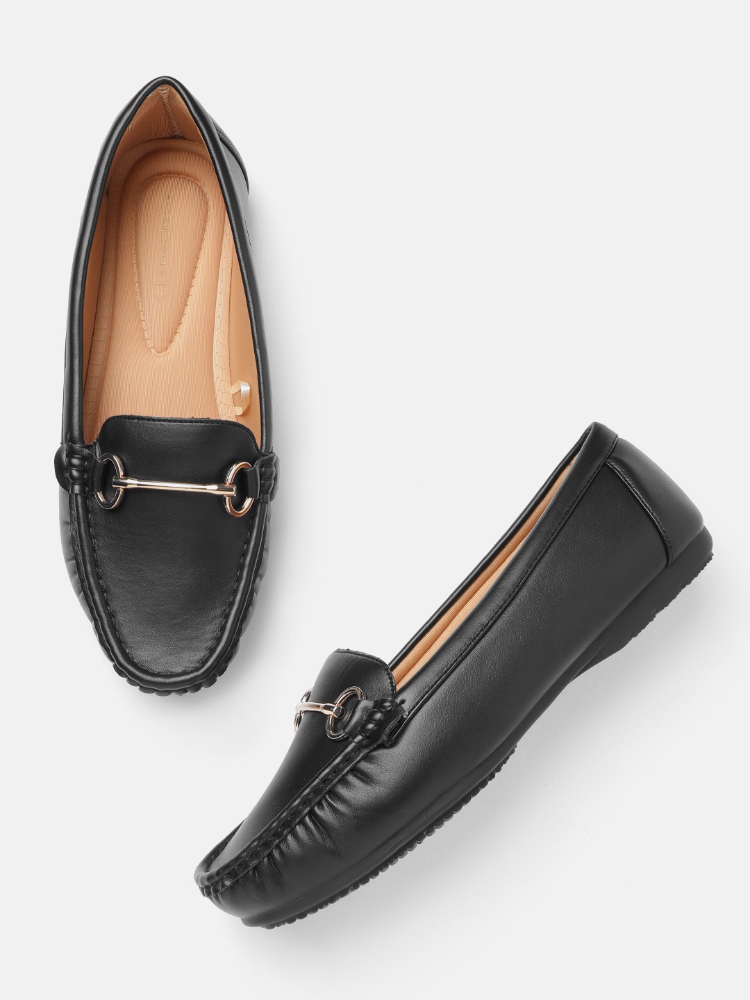 

Allen Solly Women Black Solid Horsebit Loafers