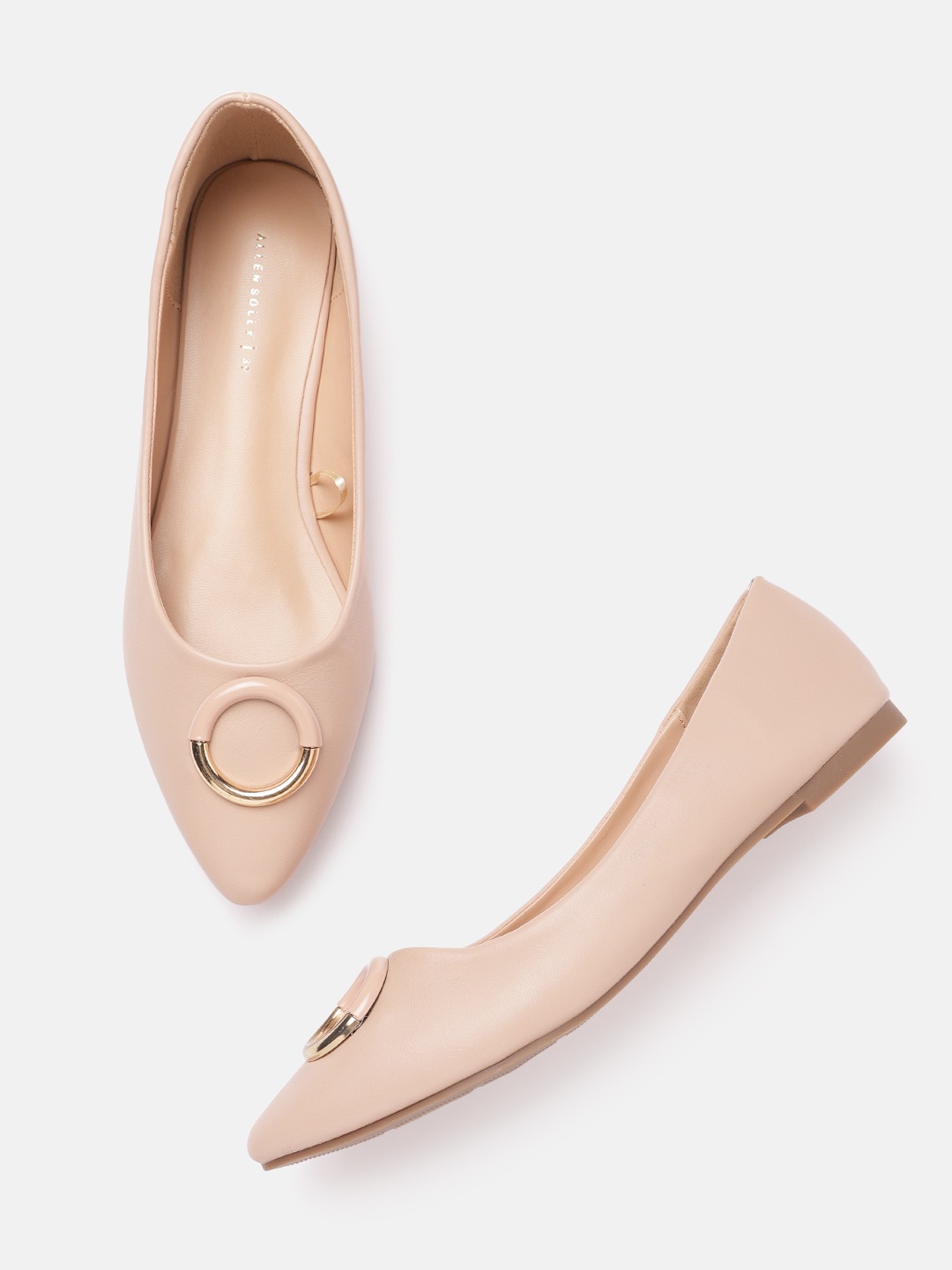 

Allen Solly Women Beige Solid Ballerinas with Metallic Detail