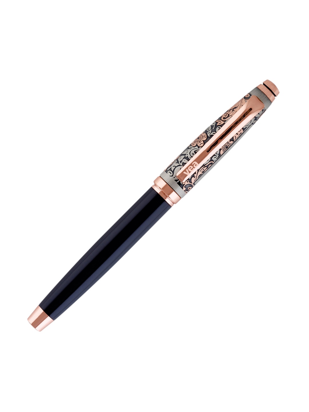 

VEA Black & Rose-Gold Toned Half Two Tone Half Black Shining Rollerball Pen