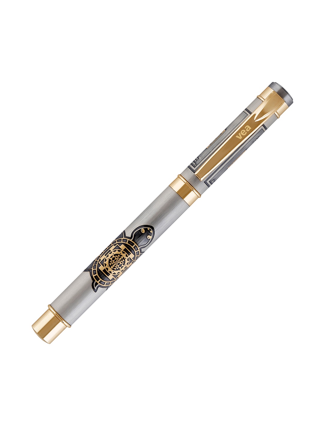 

VEA Silver-Toned & Gold-Toned Antique Laxmi Engraved Rollerball Pen