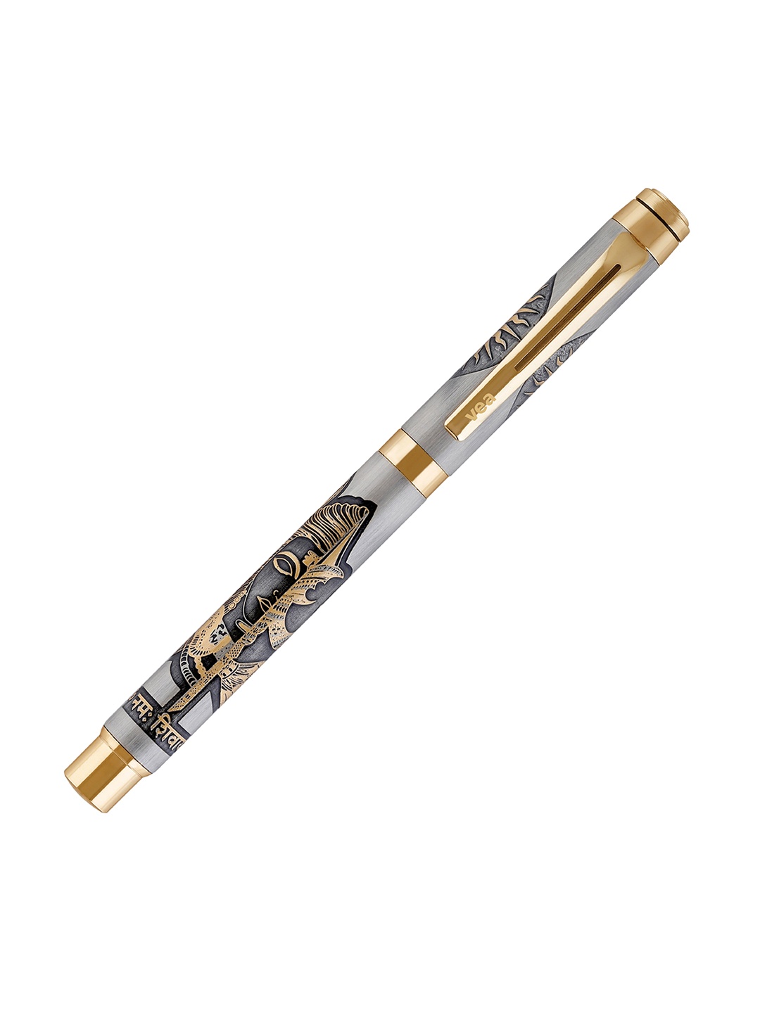 

VEA Silver-Toned & Gold-Toned Antique Shiva Printed Rollerball Pen