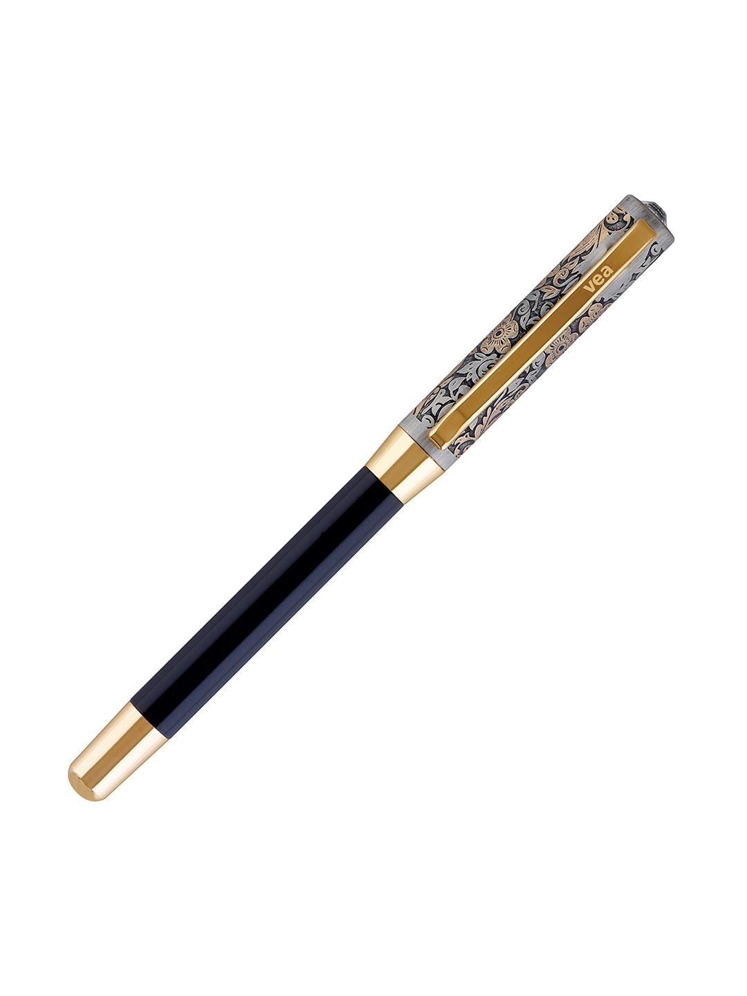 

VEA Black & Gold-Toned Printed Diamond Shining Roller Ball Pen