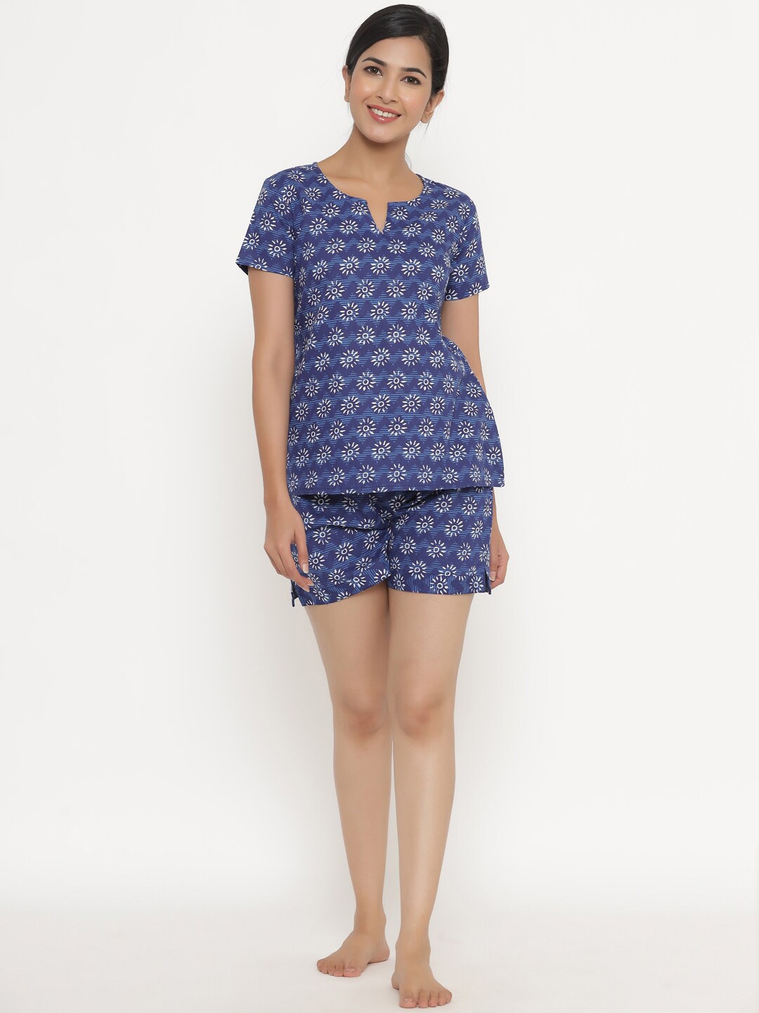 

Fabriko Blue Printed Nightdress