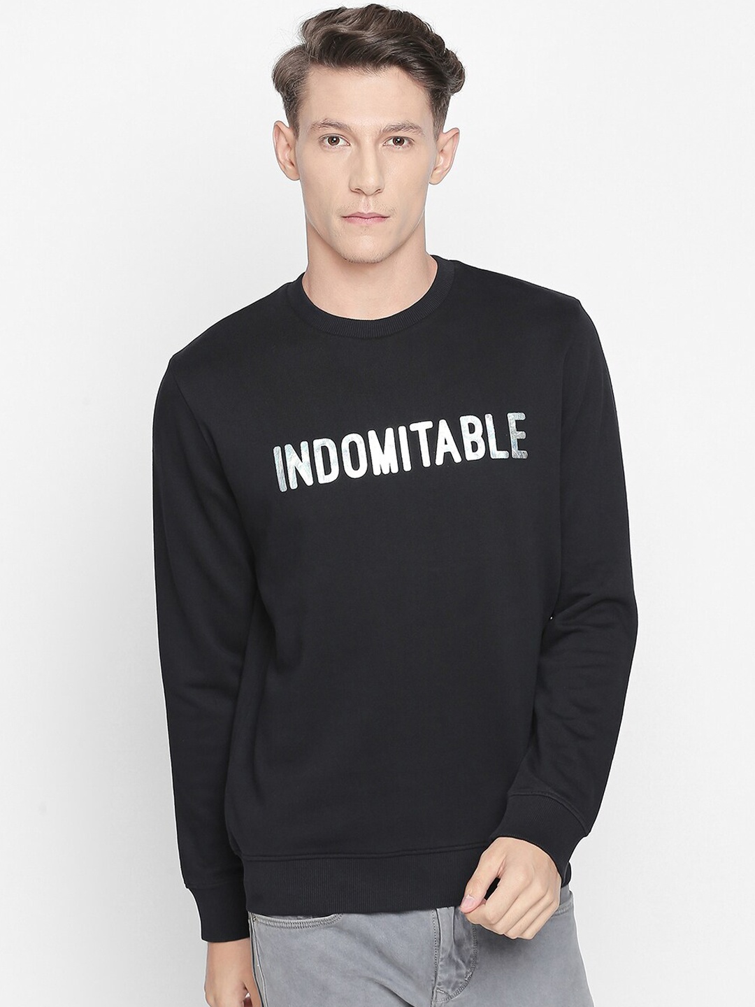 

Basics Men Black Printed Sweatshirt