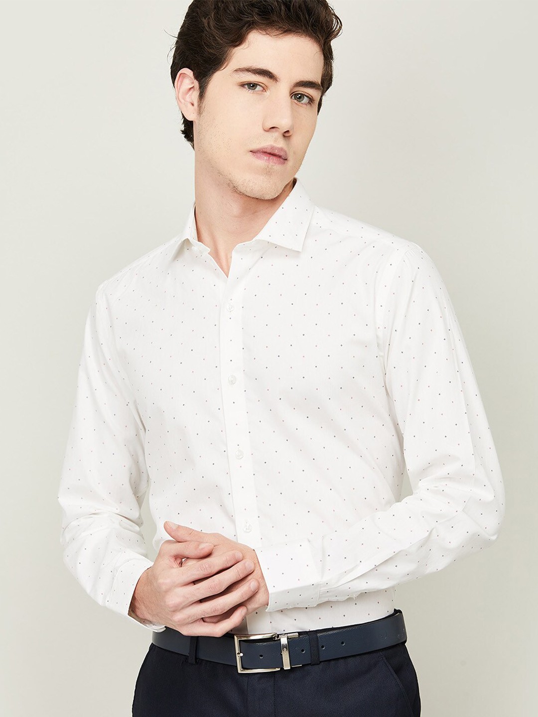 

CODE by Lifestyle Men White Printed Casual Shirt