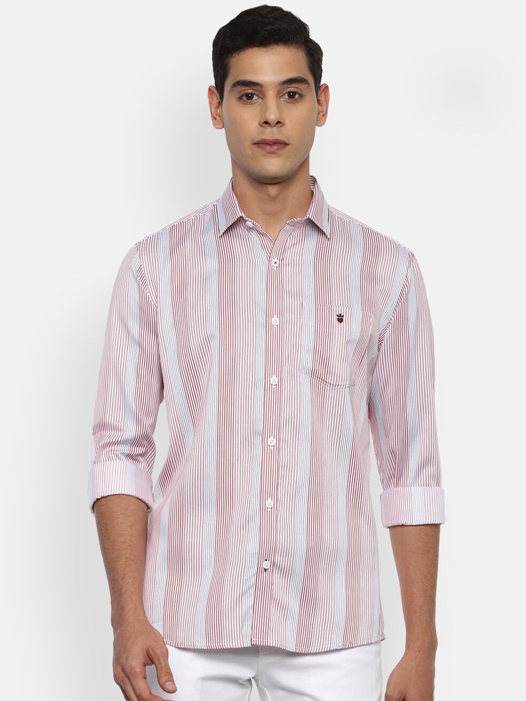 

Louis Philippe Sport Men Red Slim Fit Striped Casual Shirt