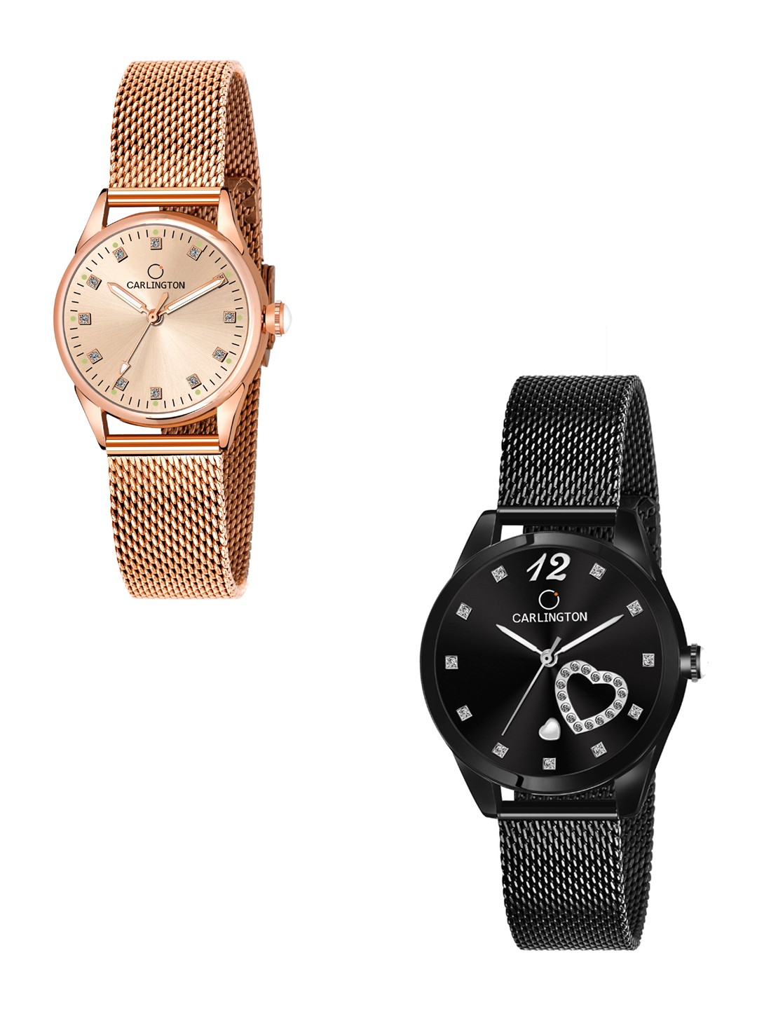 

CARLINGTON Women Multicoloured Embellished Dial & Multicoloured Stainless Steel Bracelet Style Straps Watch, Multi