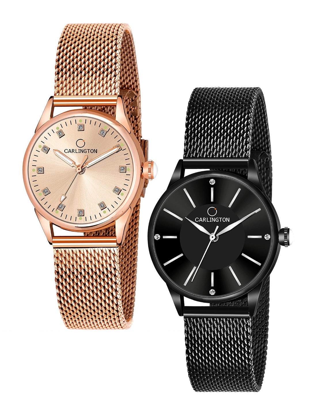 

CARLINGTON Women Set of 2 Multicoloured Analogue Watch CT2003 CT2004, Multi