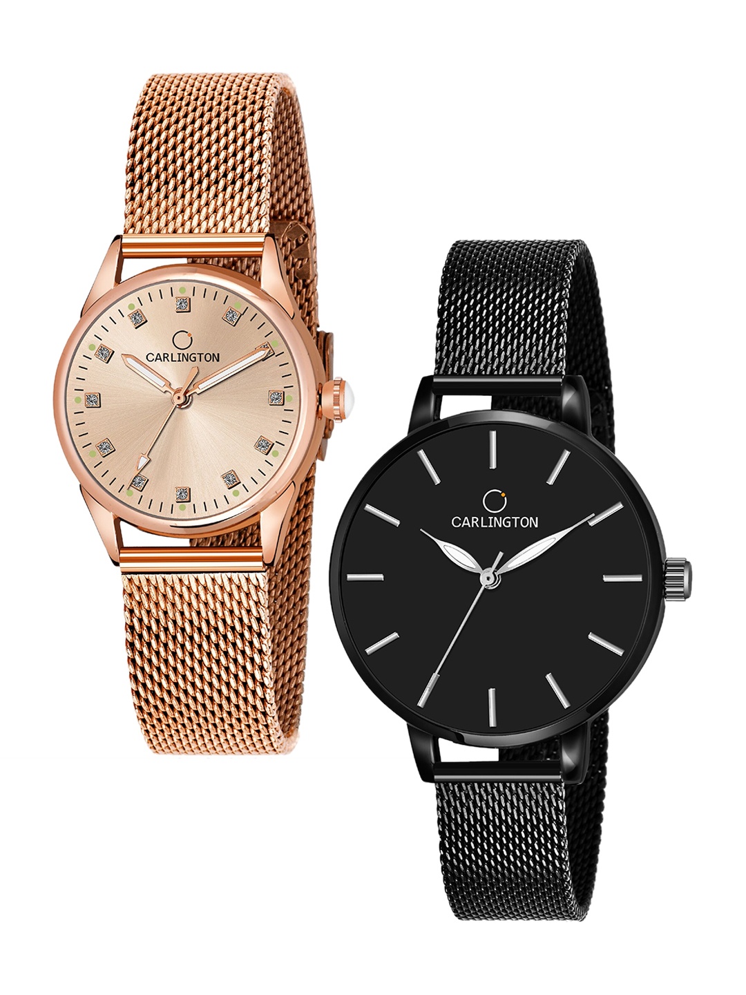 

CARLINGTON Women Multicoloured Dial & Multicoloured Stainless Steel Bracelet Style Straps Analogue Watch, Multi