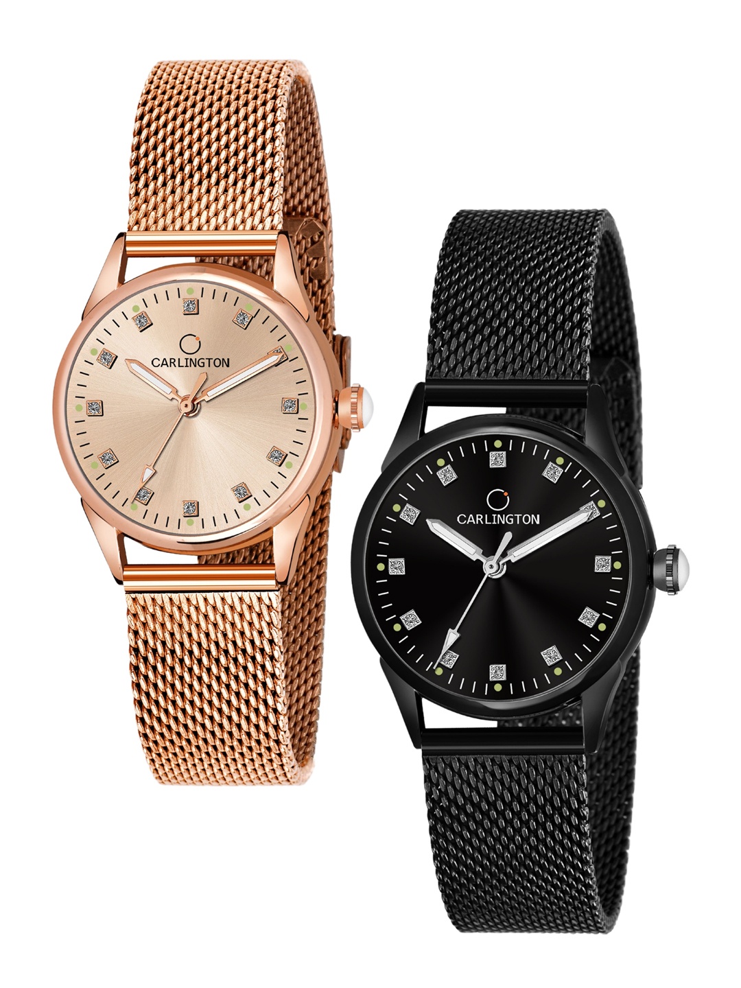 

CARLINGTON Women Multicoloured Embellished Dial & Multicoloured Stainless Steel Bracelet Style Straps Watch, Multi