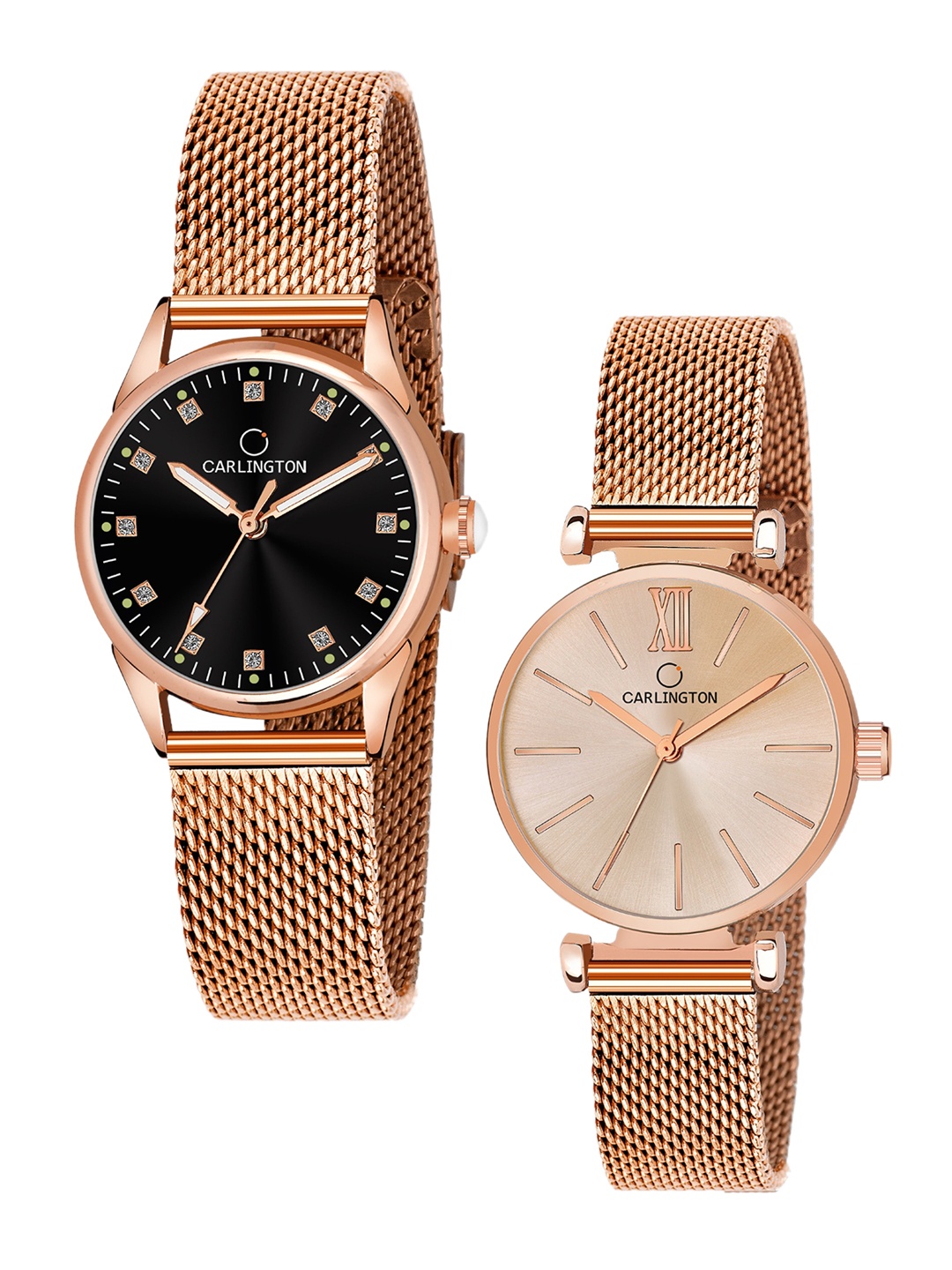 

CARLINGTON Women Set of 2 Multicoloured Analogue Watch CT2003 CT2016, Multi