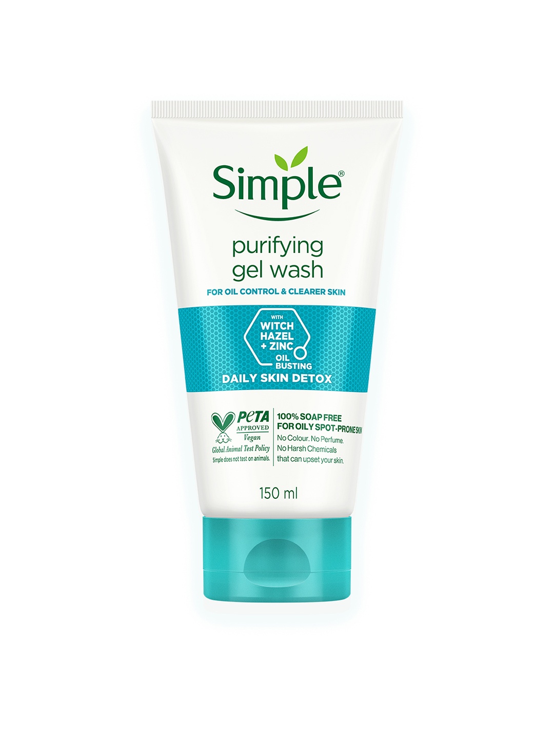 

Simple Daily Skin Detox Purifying Facial Wash 150 ml, White