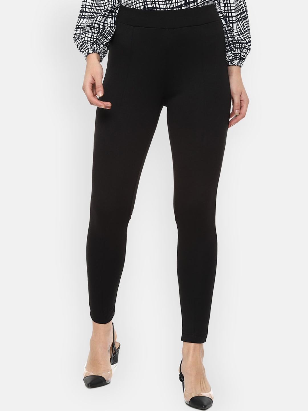 

Van Heusen Woman Women Black Skinny Fit Cigarette Trousers