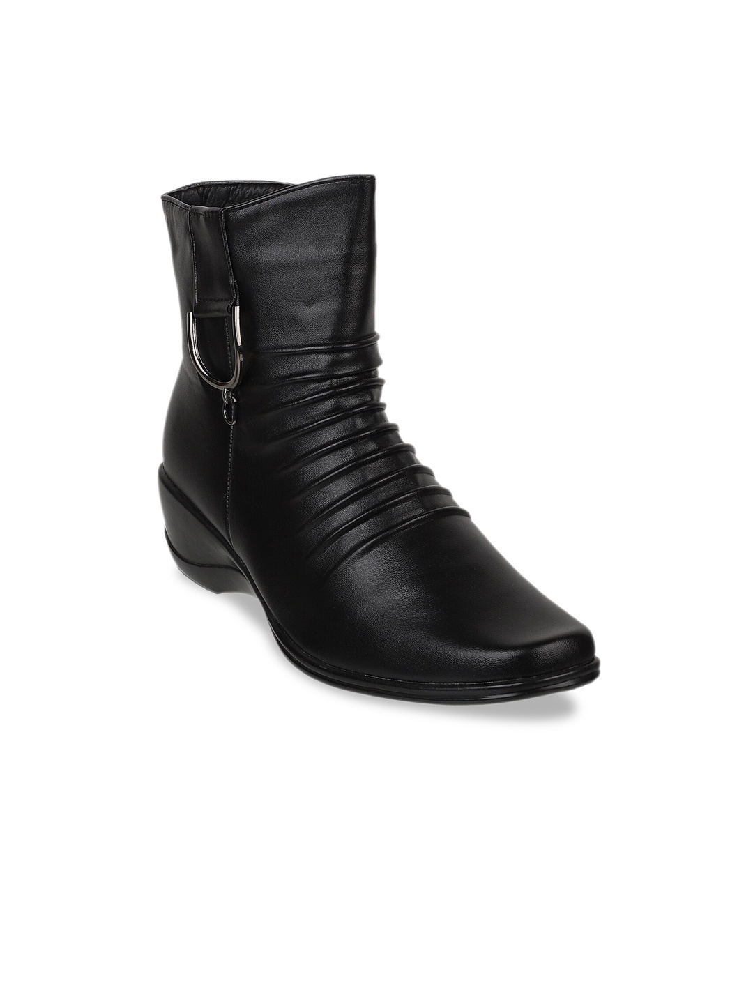 

SHUZ TOUCH Black Wedge Heeled Boots