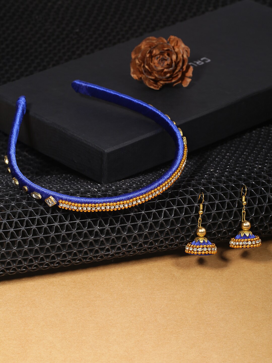 

AKSHARA Girls Blue Set of 2 Beaded Hair Accessory Set