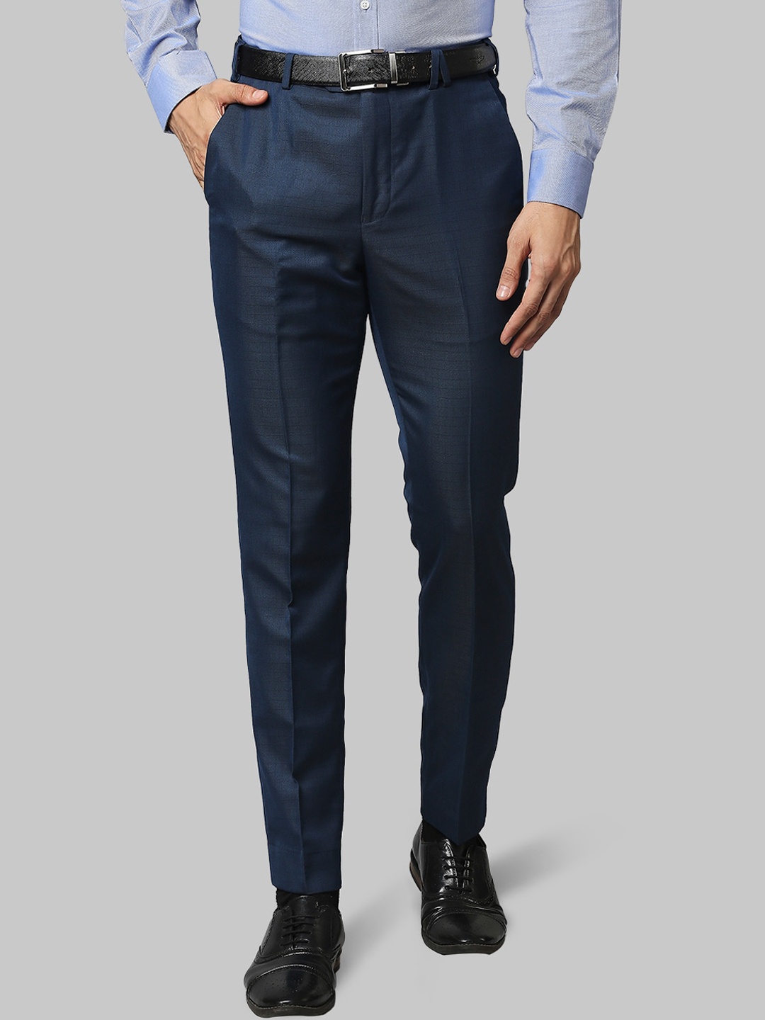 

Park Avenue Men Navy Blue Trousers