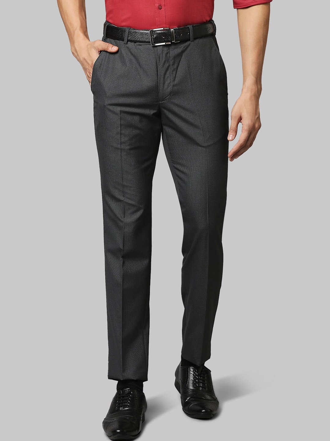 

Park Avenue Men Grey Slim Fit Trousers