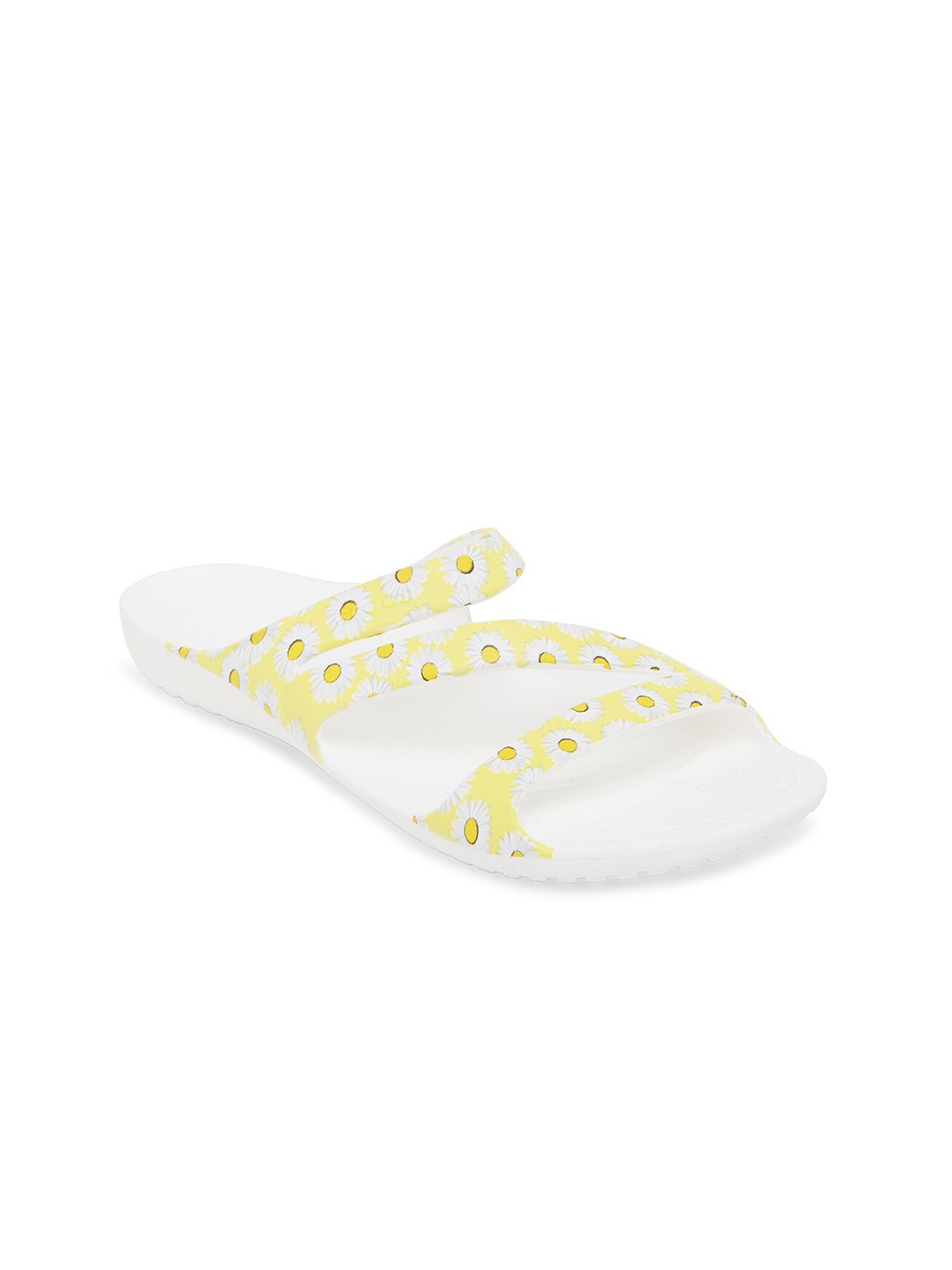 

Crocs Kadee Women Yellow & White Printed Open Toe Flats