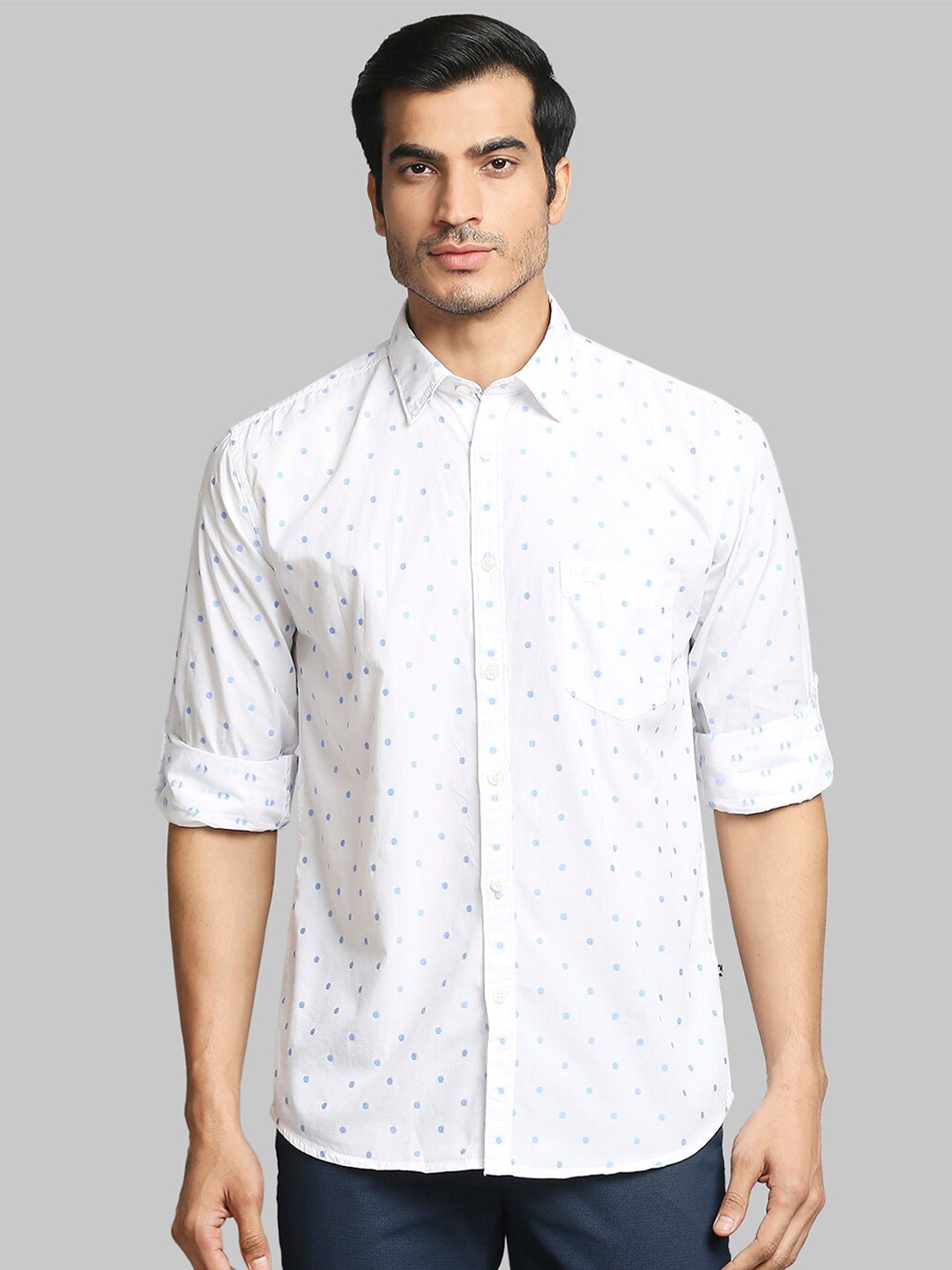 

Parx Men White Slim Fit Printed Casual Shirt