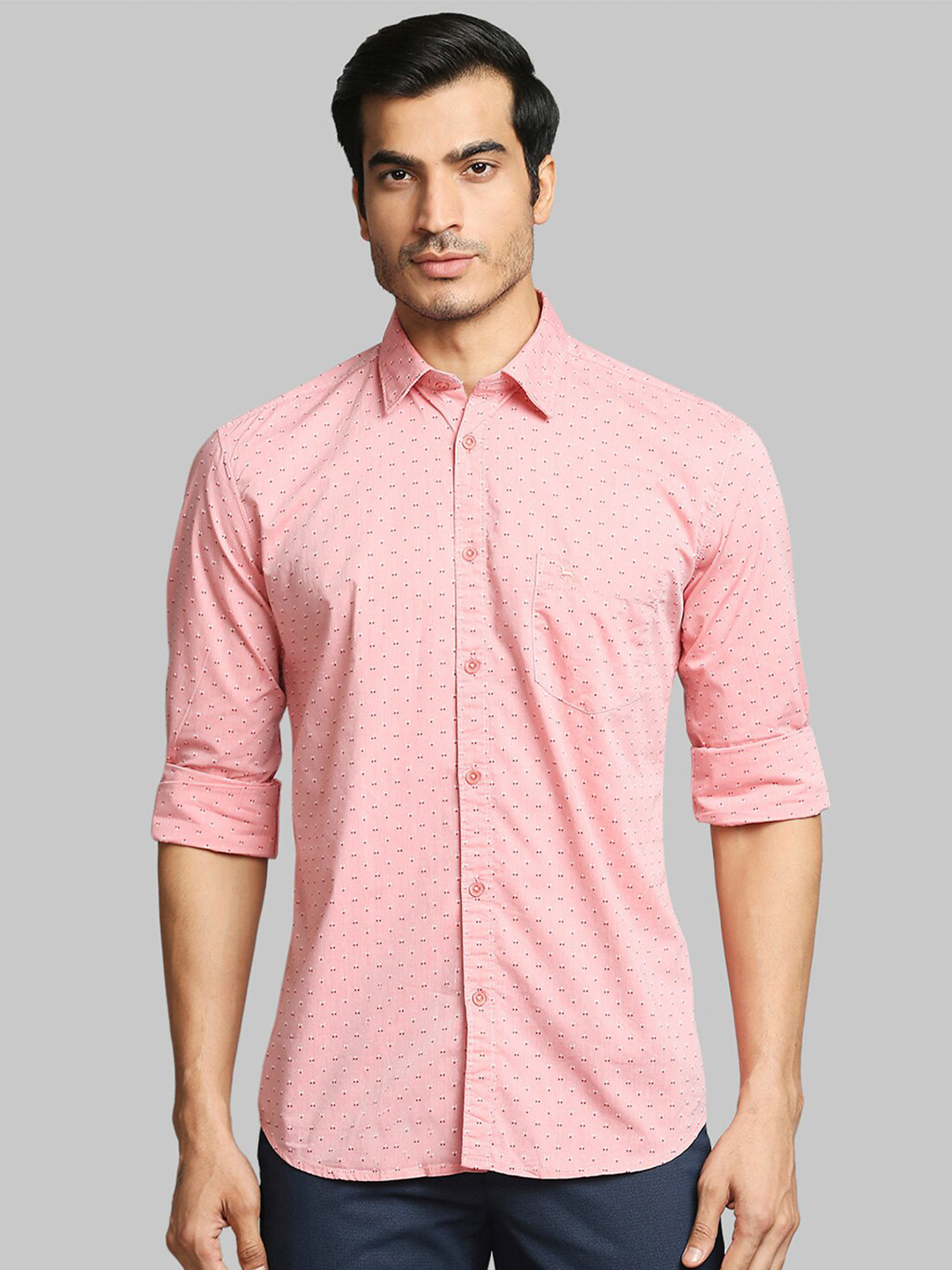 

Parx Men Red Slim Fit Printed Casual Shirt