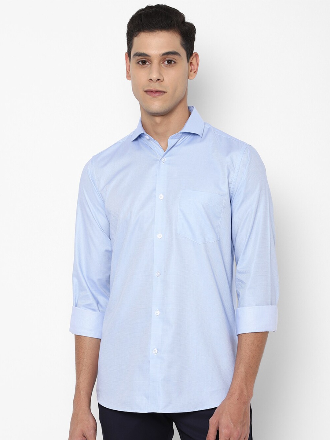 

Allen Solly Men Blue Slim Fit Printed Cotton Casual Shirt