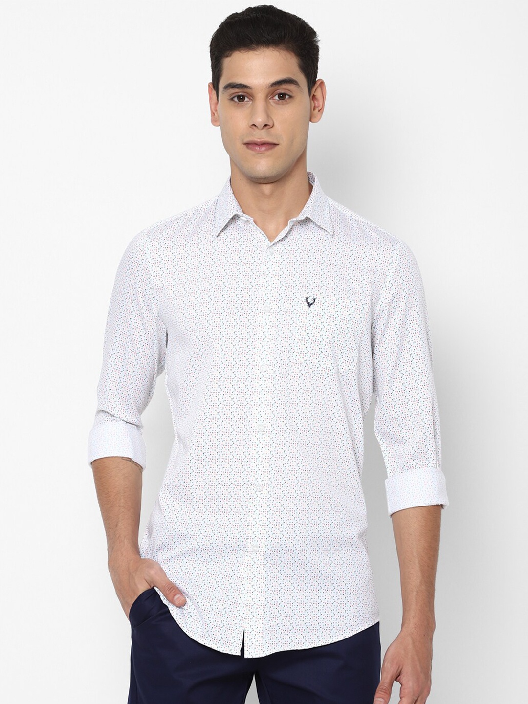 

Allen Solly Men White Slim Fit Printed Casual Shirt