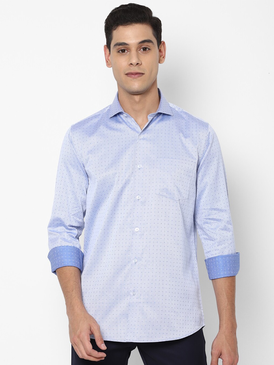 

Allen Solly Men Blue Slim Fit Printed Pure Cotton Casual Shirt