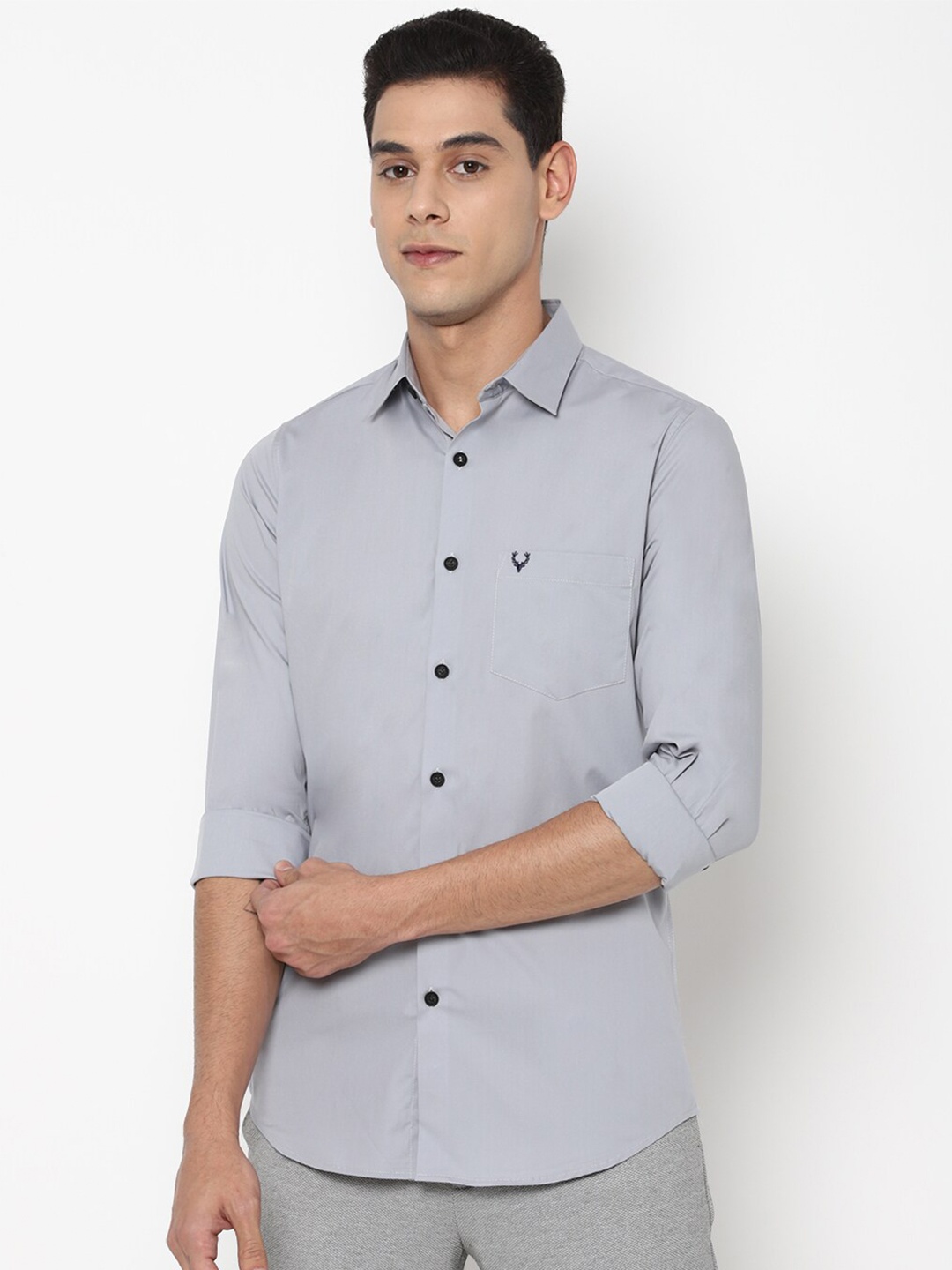 

Allen Solly Men Grey Slim Fit Casual Shirt