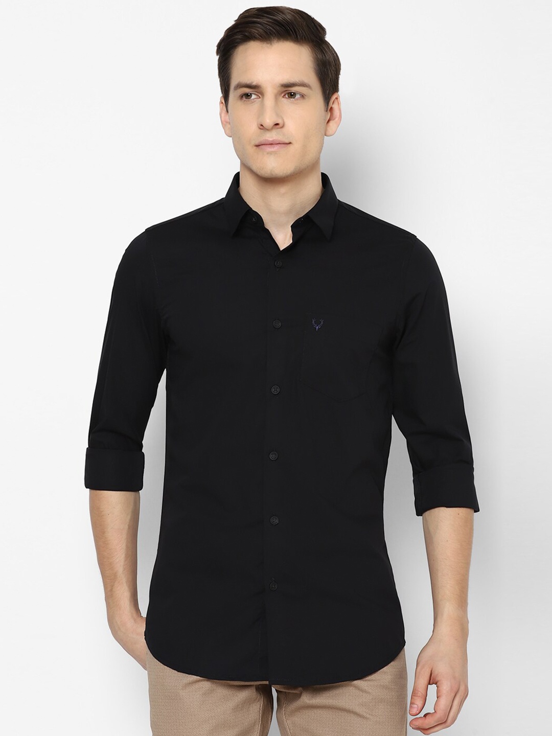 

Allen Solly Men Black Solid Slim Fit Casual Shirt
