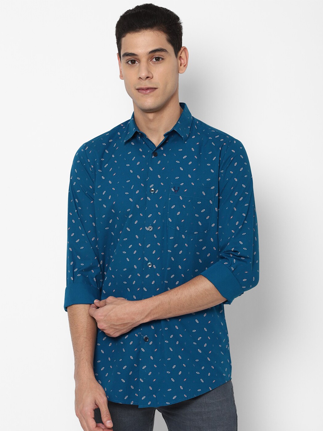 

Allen Solly Men Blue Slim Fit Printed Casual Shirt