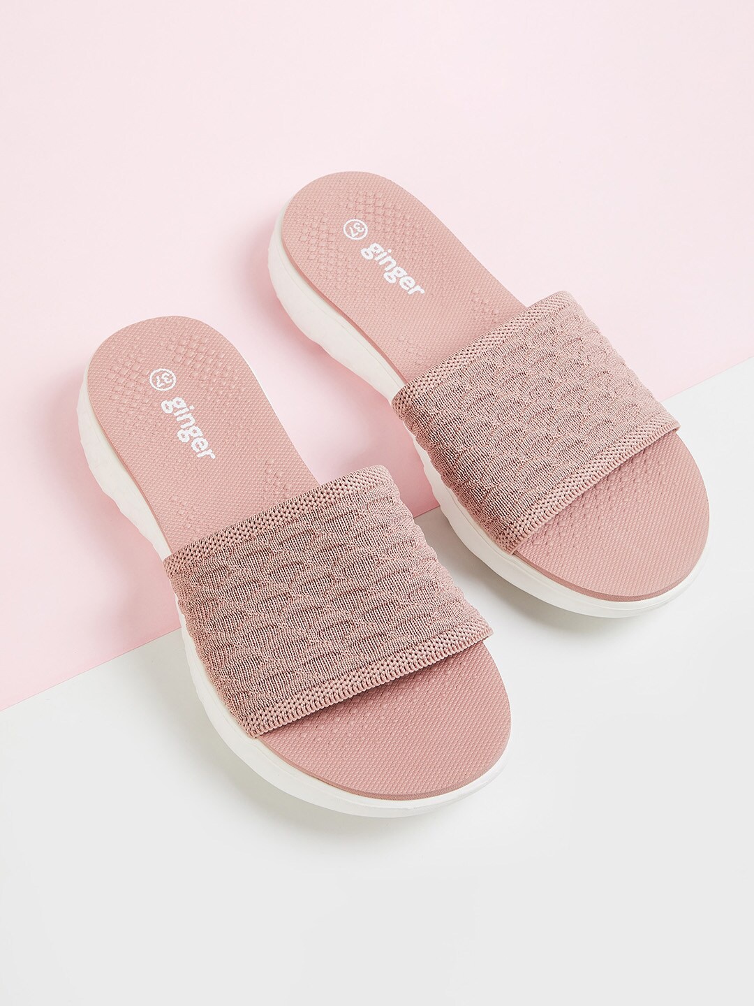 

Ginger by Lifestyle Women Pink & White Printed Sliders