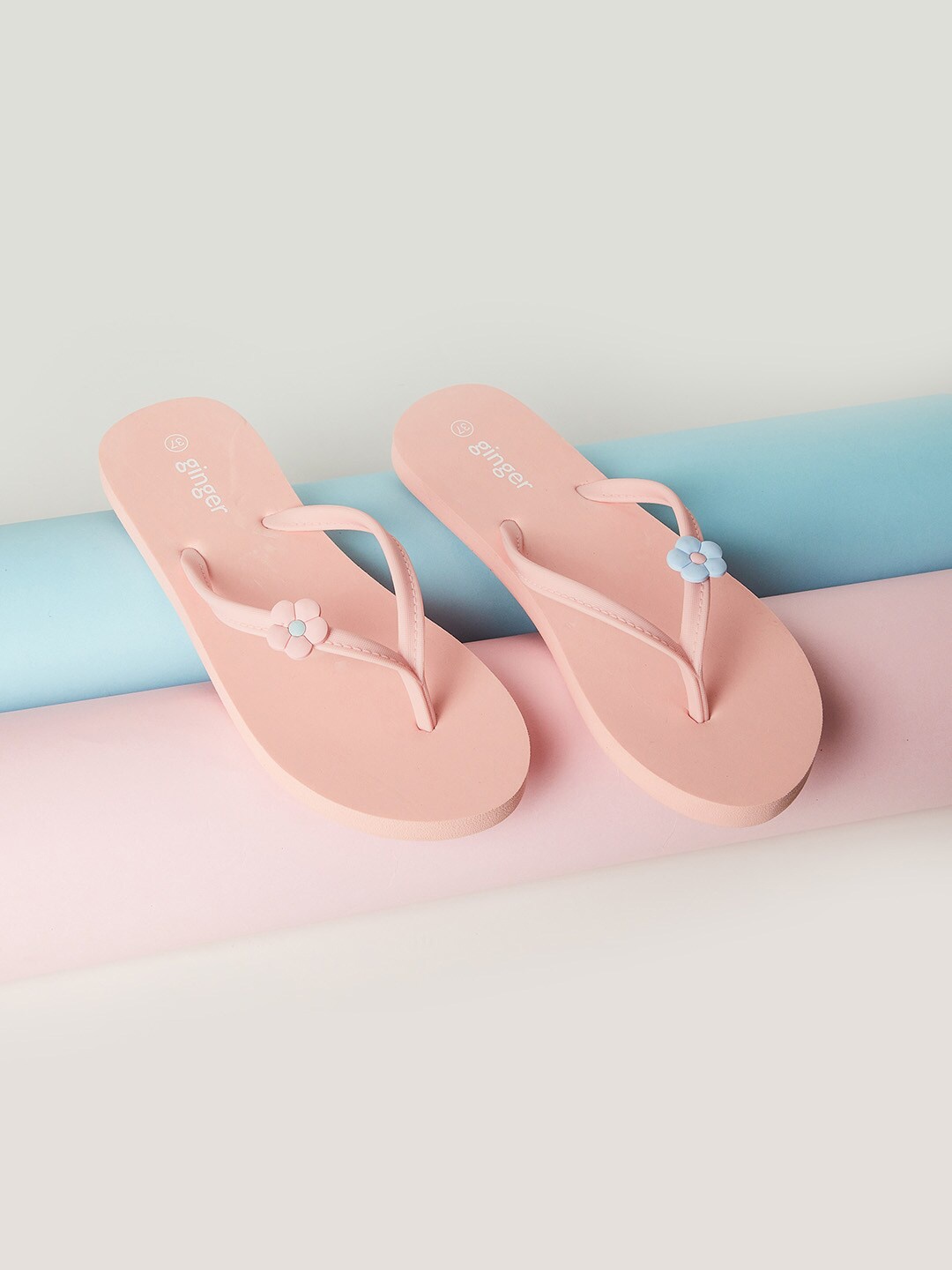 

Ginger by Lifestyle Women Pink & Blue Thong Flip-Flops