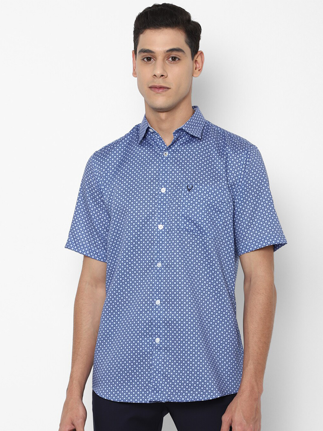 

Allen Solly Men Blue Slim Fit Printed Casual Shirt