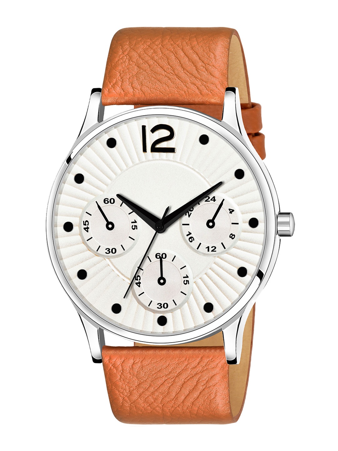 

PERCLUTION ENTERPRISE Men White Dial & Brown Leather Bracelet Style Straps Analogue Watch PE33