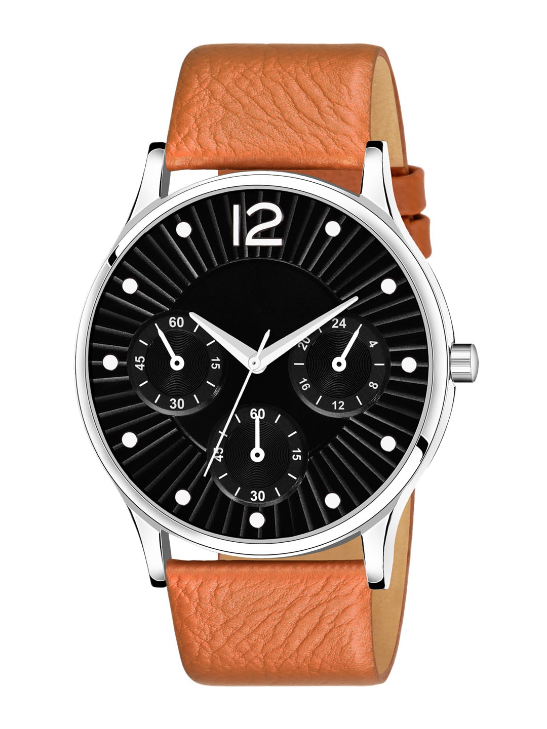 

PERCLUTION ENTERPRISE Men Black Dial & Brown Leather Straps Analogue Watch PE32