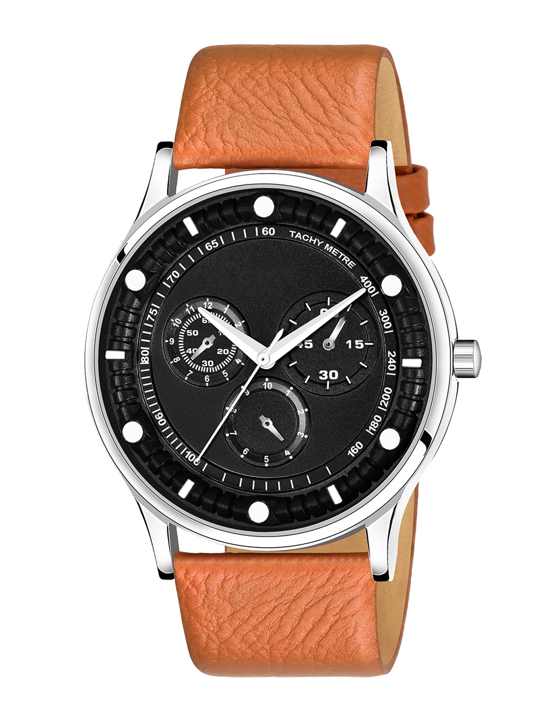 

PERCLUTION ENTERPRISE Men Black Dial & Brown Leather Straps Analogue Watch