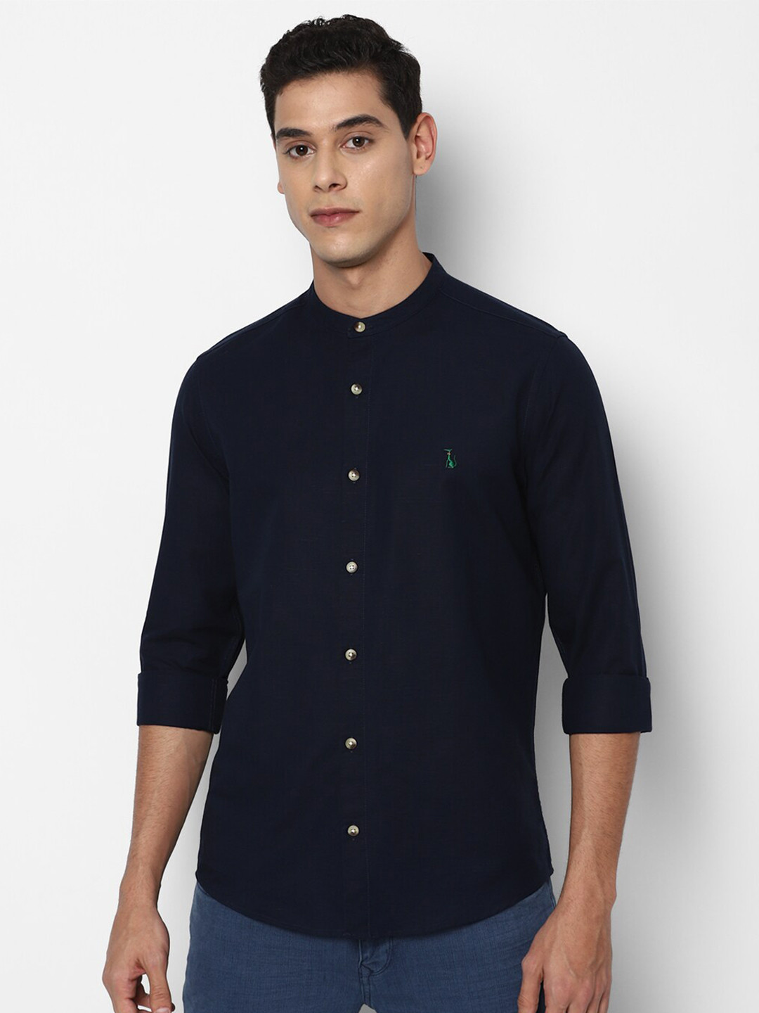 

SIMON CARTER LONDON Men Navy Blue Slim Fit Casual Shirt
