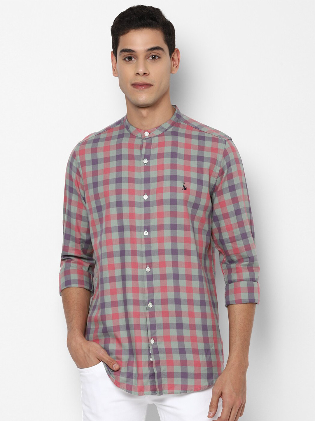 

SIMON CARTER LONDON Men Multicoloured Slim Fit Checked Pure Cotton Casual Shirt, Multi