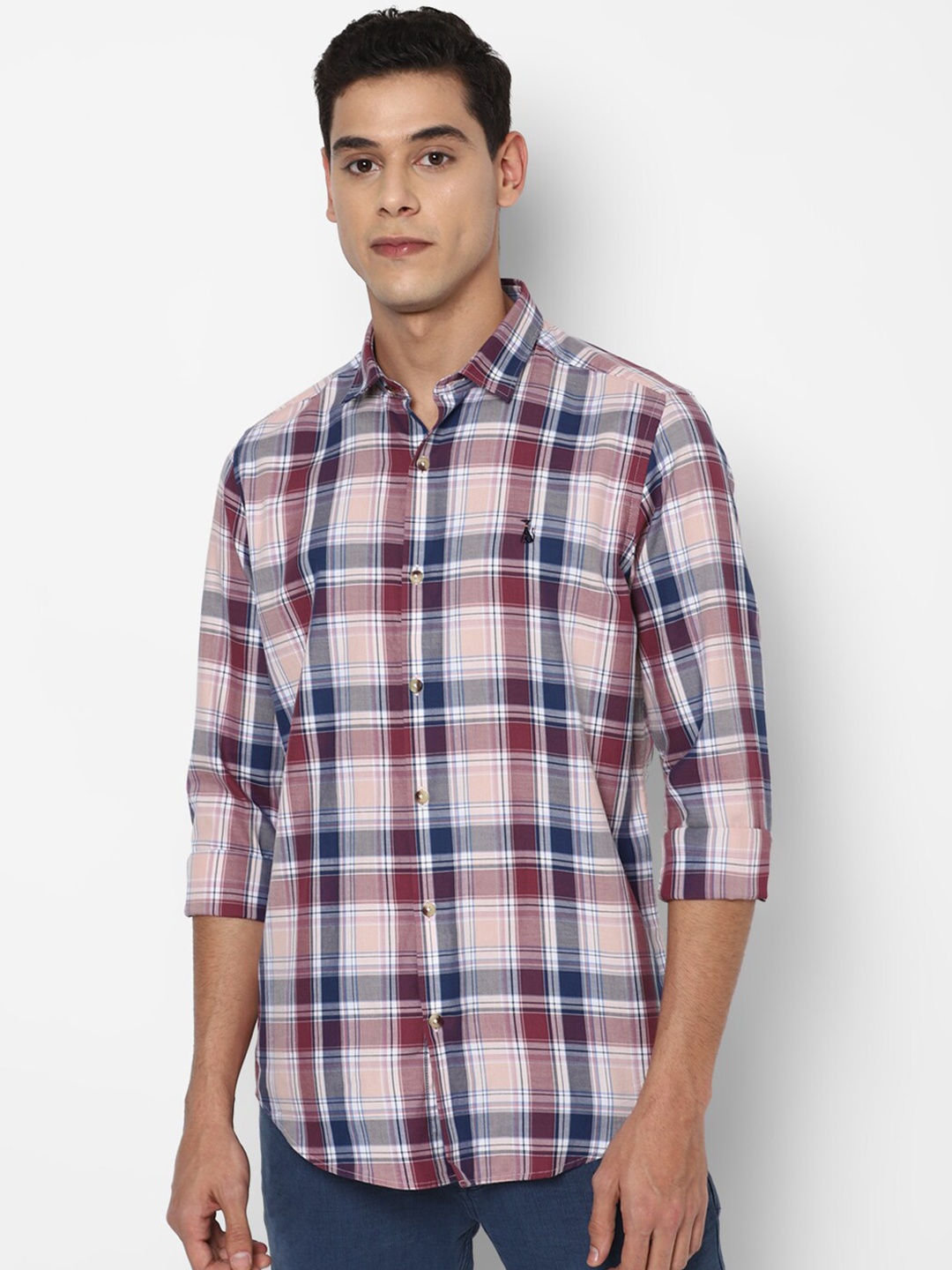 

SIMON CARTER LONDON Men Pink Slim Fit Tartan Checks Checked Casual Shirt