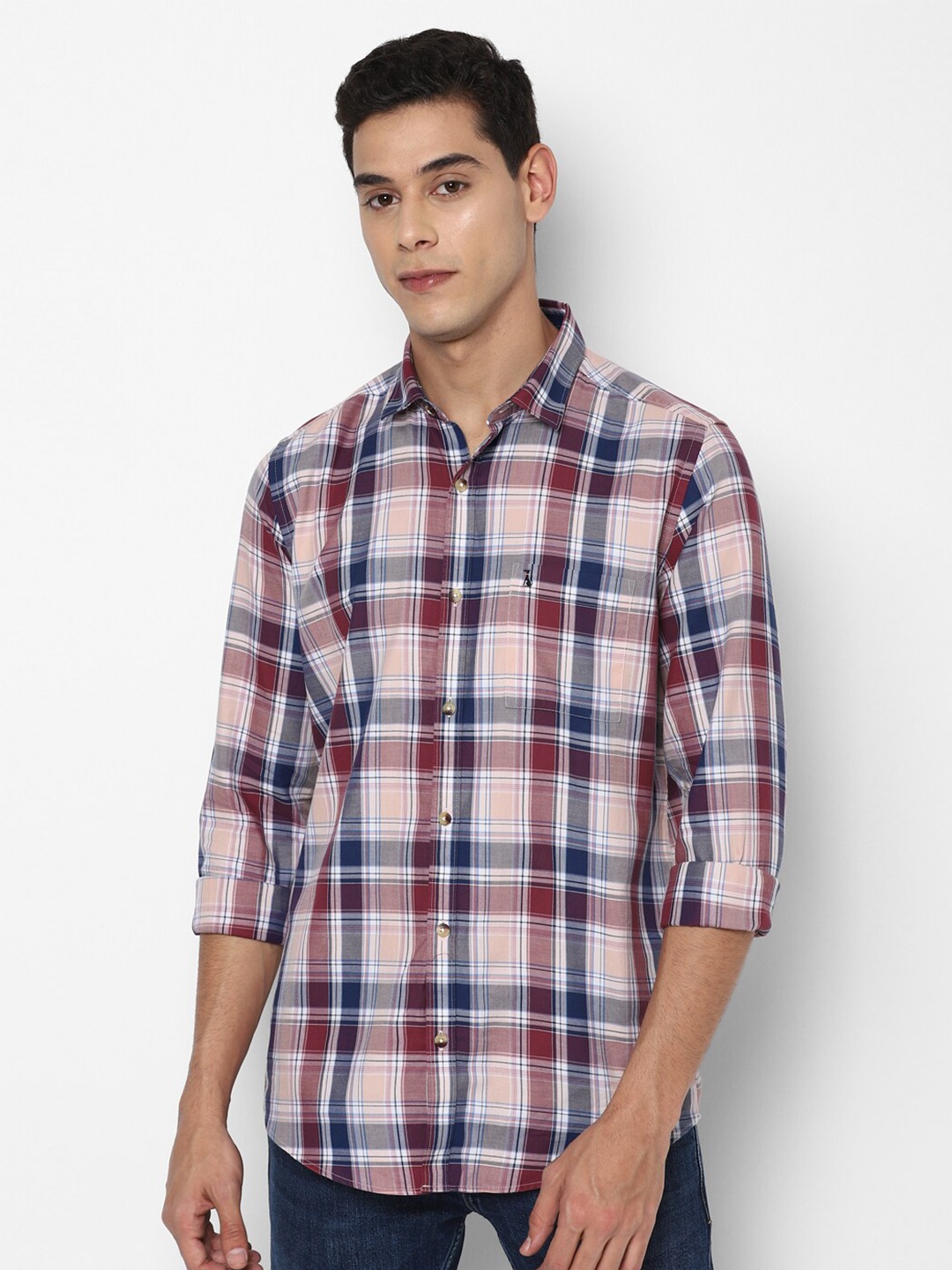

SIMON CARTER LONDON Men Pink Slim Fit Tartan Checks Checked Casual Shirt