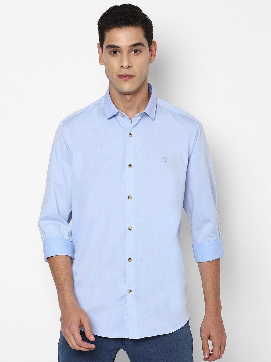 

SIMON CARTER LONDON Men Blue Slim Fit Pure Cotton Casual Shirt