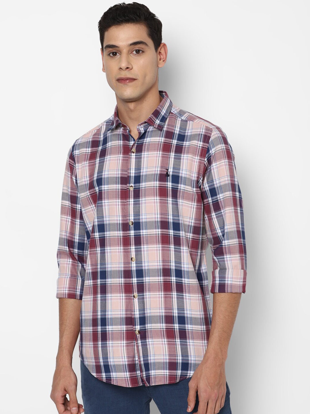 

SIMON CARTER LONDON Men Pink Slim Fit Tartan Checks Checked Casual Shirt