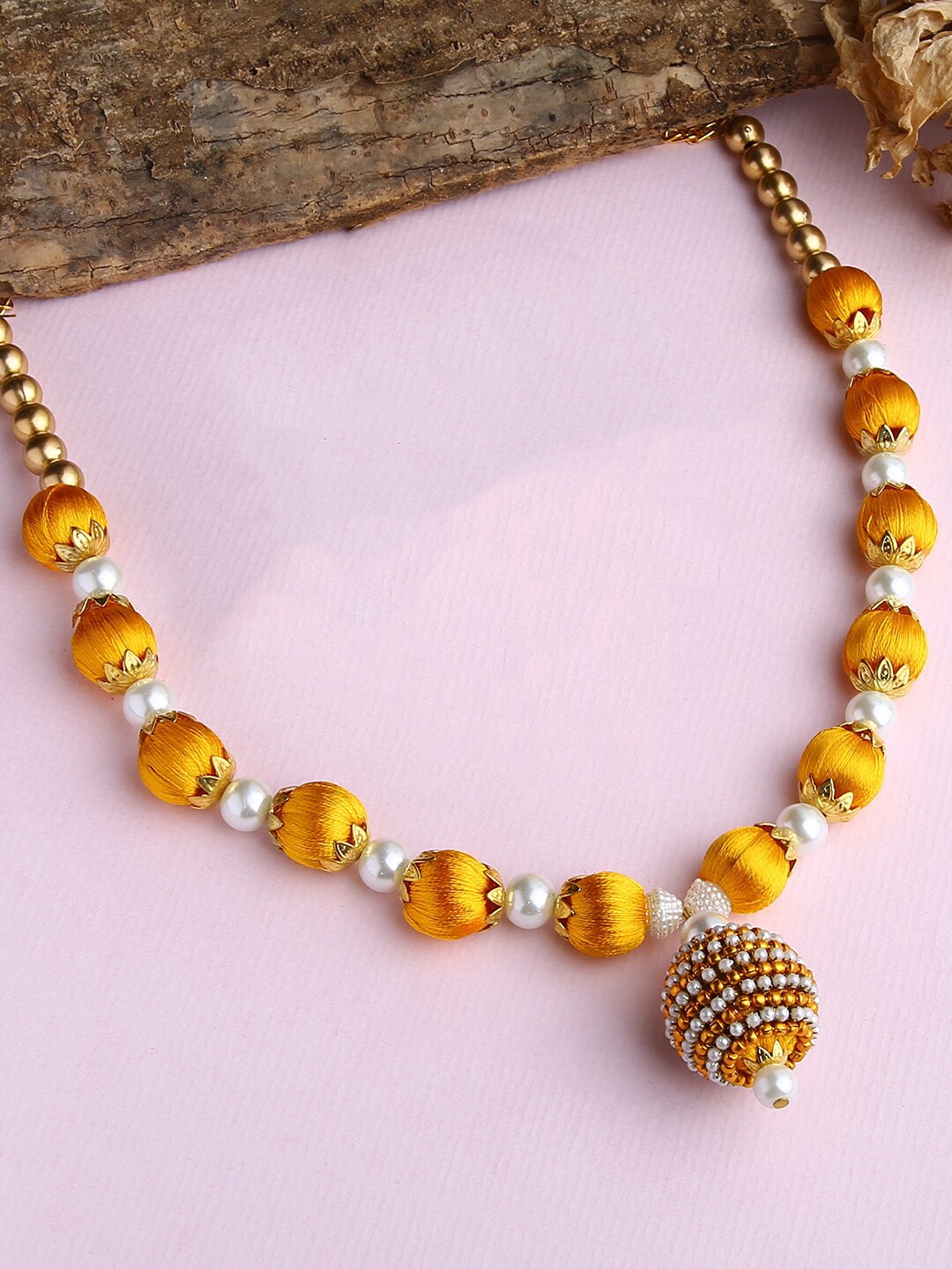 

AKSHARA Yellow Gold-Plated Handcrafted Necklace