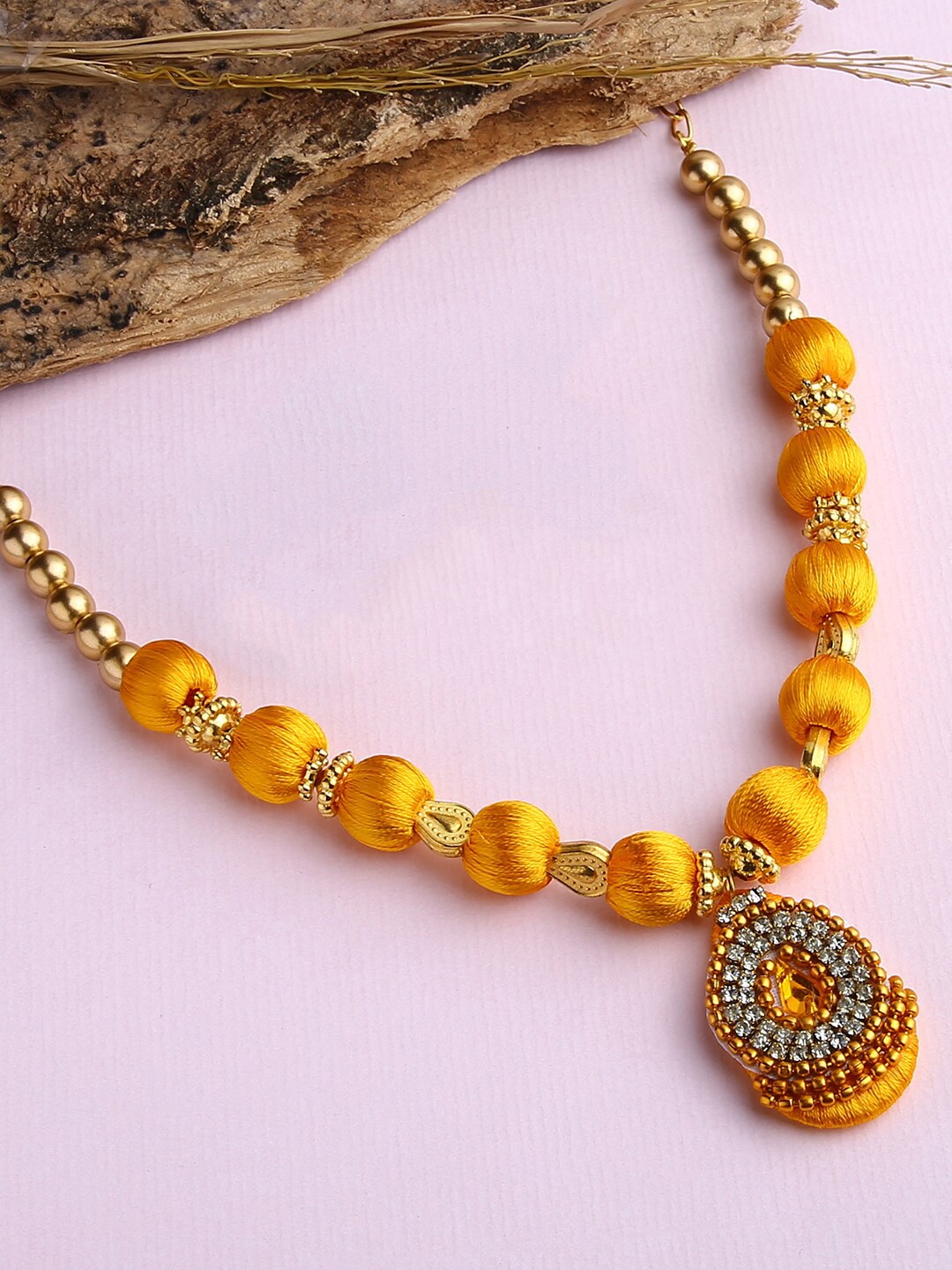 

AKSHARA Gold-Toned & Yellow Gold-Plated Handcrafted Necklace