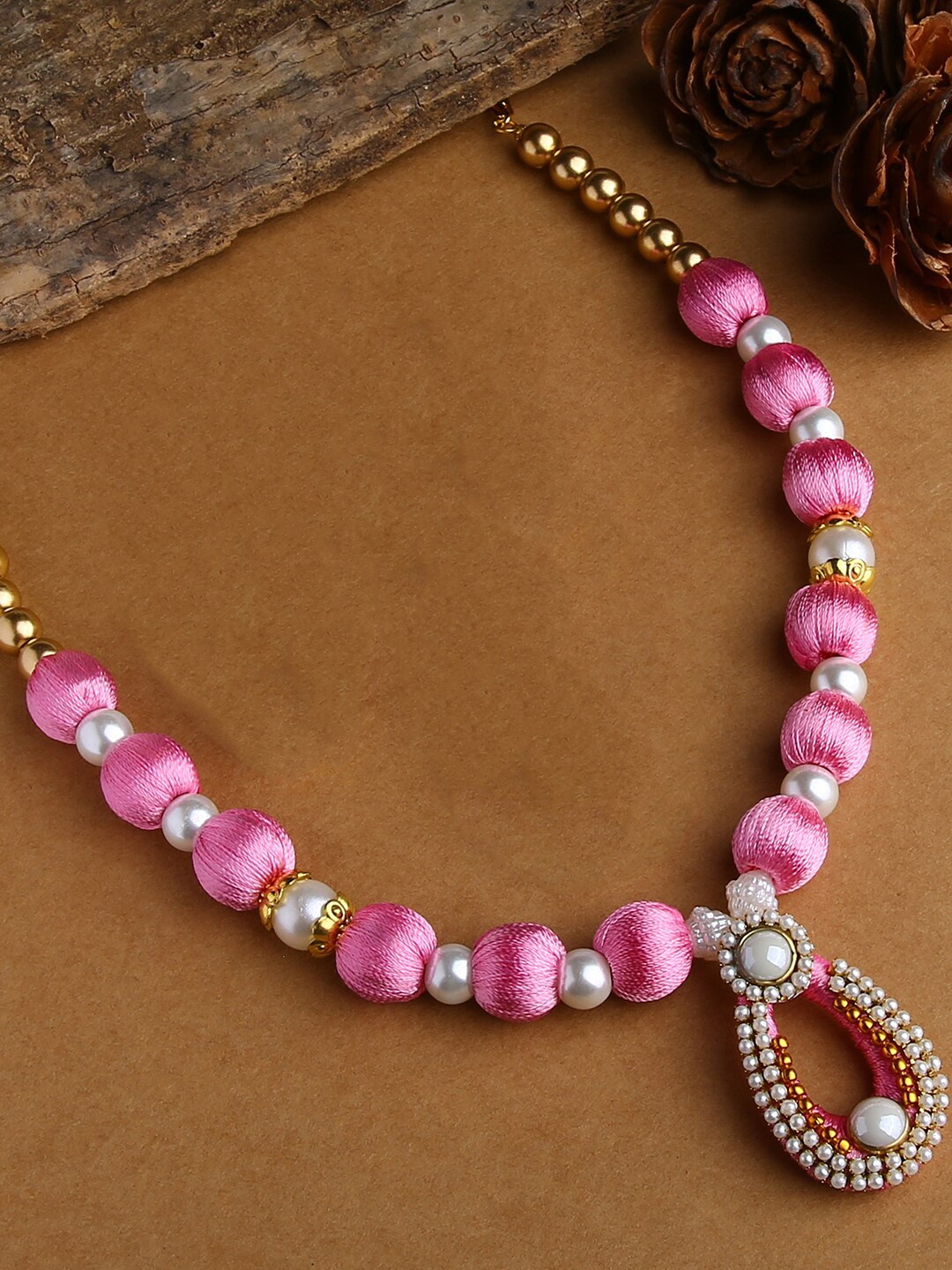

AKSHARA Gold-Toned & White Gold-Plated Handcrafted Necklace